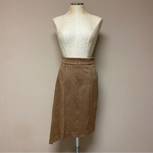 Vintage Embossed Neoprene Asymmetrical Skirt